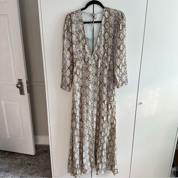 MELISSA ODABASH Farrah snake-print crepe kaftan - Picture 6 of 8